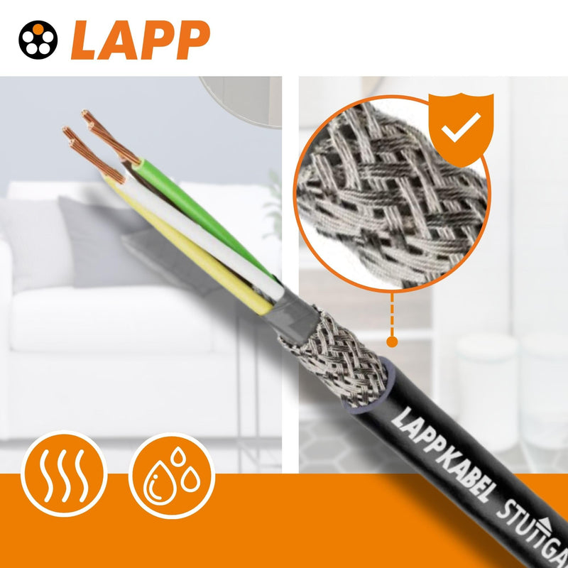 10 m Lapp 1030530 LiYCY Shielded Control Cable 2 x 0.75 mm² I UV-Resistant I Signal Cable 2 Core I Data Cable for Outdoor Use I Soldering Cable I Connection Cable LED I Connection Cable Black