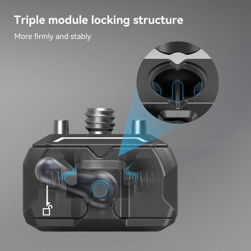 SMALLRIG Quick Release Plate Drop-in HawkLock Mini Quick Release Camera Mount Adapter with 1/4" Screw, for Camera Clamp, Super Clamp, Ball Head, Tripod, Magic Arm, Stabilizer, Field Monitor - 3513C Basic QR System