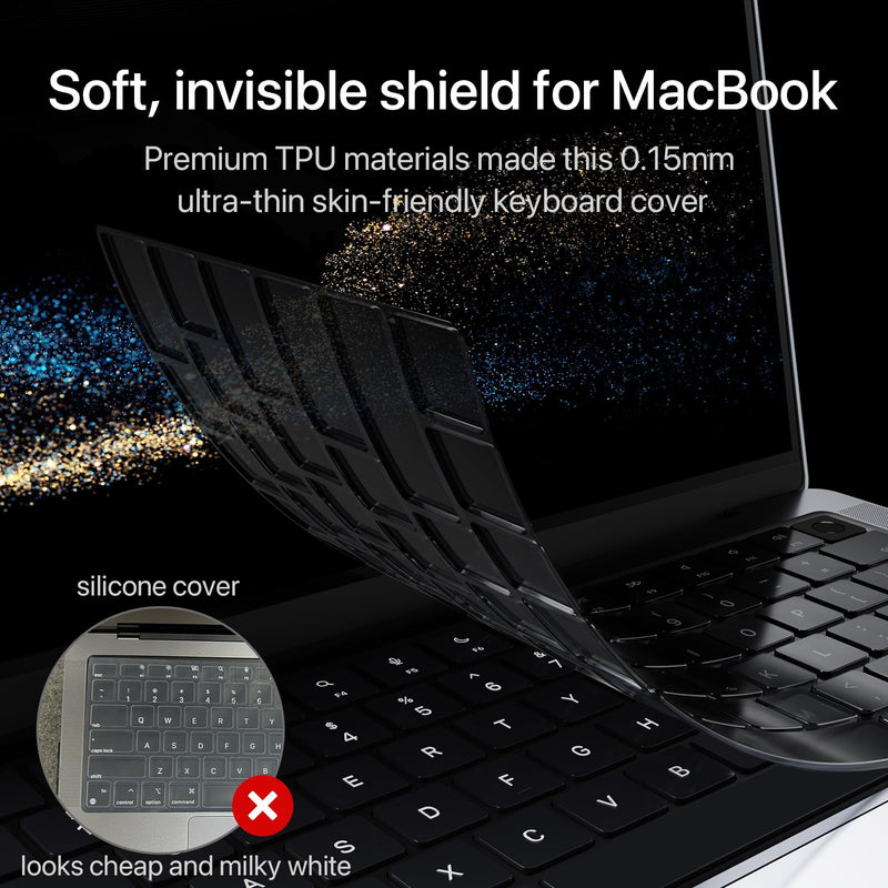 Invisible Armor for MacBook Air 15 inch Case M3 M2 2024 2023 New [Same as Bare Device] [Scientific Slim] Protective Hard Shell Translucent Cover for Laptop Model A3114 A2941 - Matte Clear