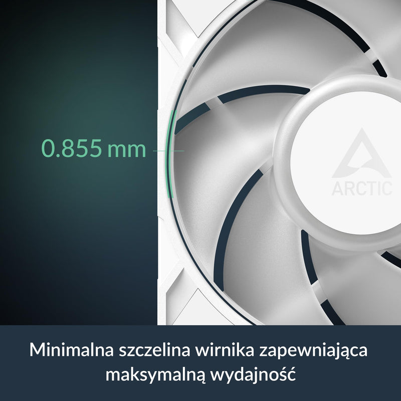 ARCTIC P12 Pro A-RGB (White) - 3 Pack - Powerful Premium Fan, 120 mm PWM Fan with Y-Cable Splitte, 600-3000 RPM, 0 RPM <5% PWM, 5V Digital RGB, Fluid Dynamic Bearing - White