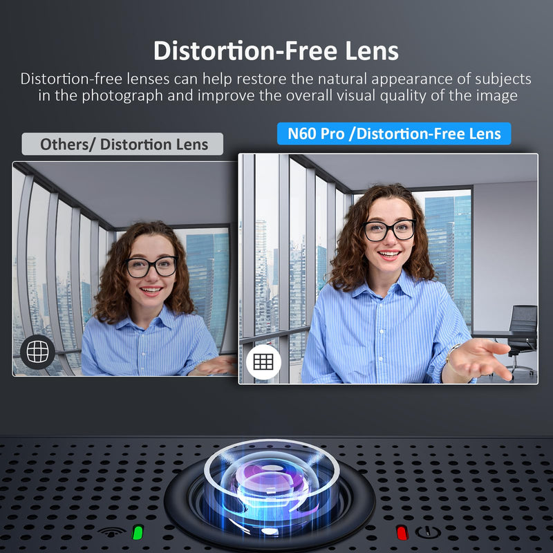 NexiGo N60 Pro (Gen 2) 1080P Webcam with Distortion-Free Lens, USB A to Type-C Data Cable, Noise Reduction Mic & Privacy Cover, for Zoom/Skype/Teams/Webex, Laptop MAC PC Desktop USB-C Webcam