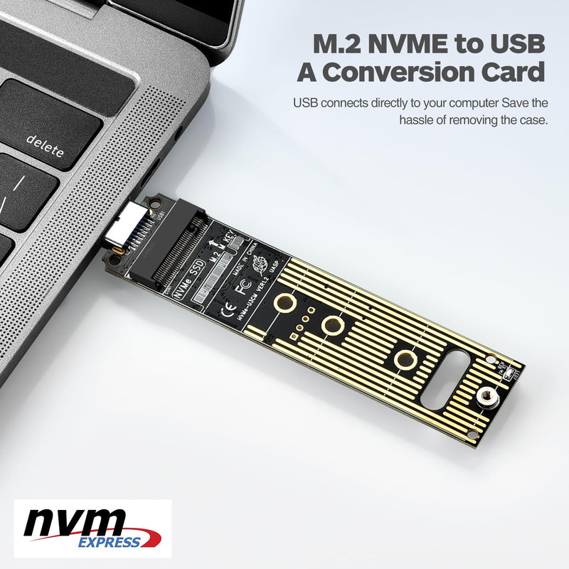 ELUTENG NVME to USB Adapter M.2 NVME Hard Drive USB3.1 Gen2 10Gbps USB to NVME PCI-E SSD Reader USB M Key Support UASP for 2280 2260 2242 2230 SSD (Only for M.2 NVME)