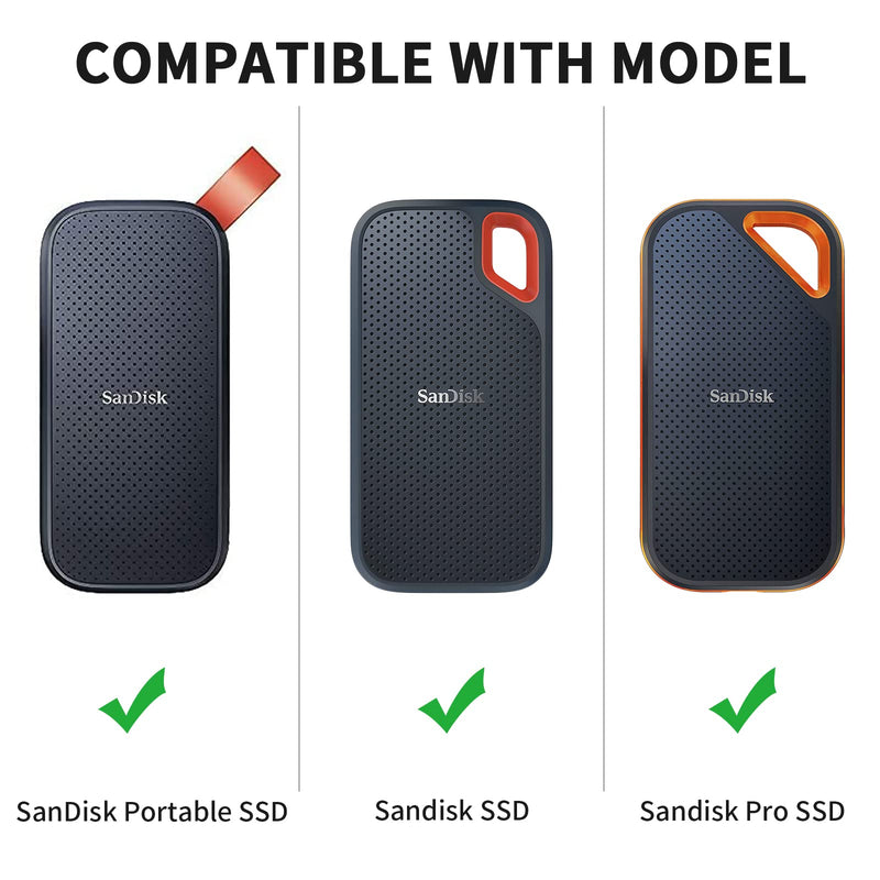 Yinke Hard Case for SanDisk Extreme Pro/SanDisk Extreme Portable External SSD 500GB 1TB 2TB, Travel Case Protective Cover Storage Bag Orange