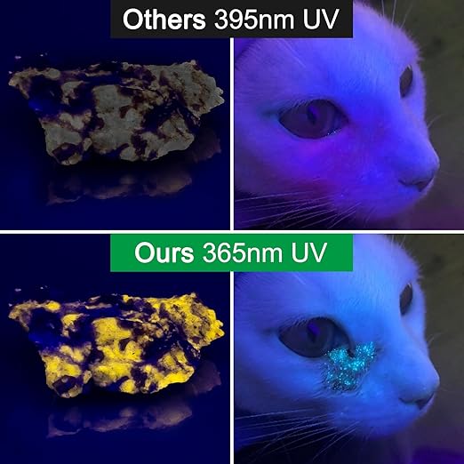 [AUSTRALIA] - 365nm UV Flashlight Rechargeable Black Light Powerful Ultraviolet LED for Curing UV Glue Detecting Minerals Diamond Scorpions and Leak Detector Style A 