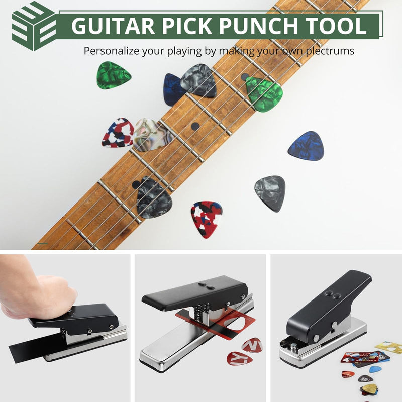 CAMWAY Guitar Pick Maker Punch Tool Heavy Duty DIY Maker Hole Punch Plastic Card Cutter Machine Unique Guitar Picks, Works Great on All Sorts of Materials - ABS, PVC, Old Credit Cards, Gift Cards