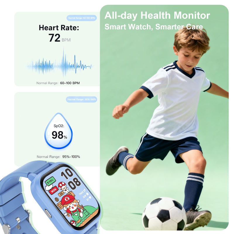 Kids Smart Watch 4-15 Ys, Standalone&APP Dual Use, Bluetooth Call, Kid Gift | 1.8'' IP68 Boys Girls Fitness Tracker, DIY Sports Modes, Heart Rate&Sleep Monitor, 13 Alarms, Weather, Smart Reminder, Games Pink-Bluetooth