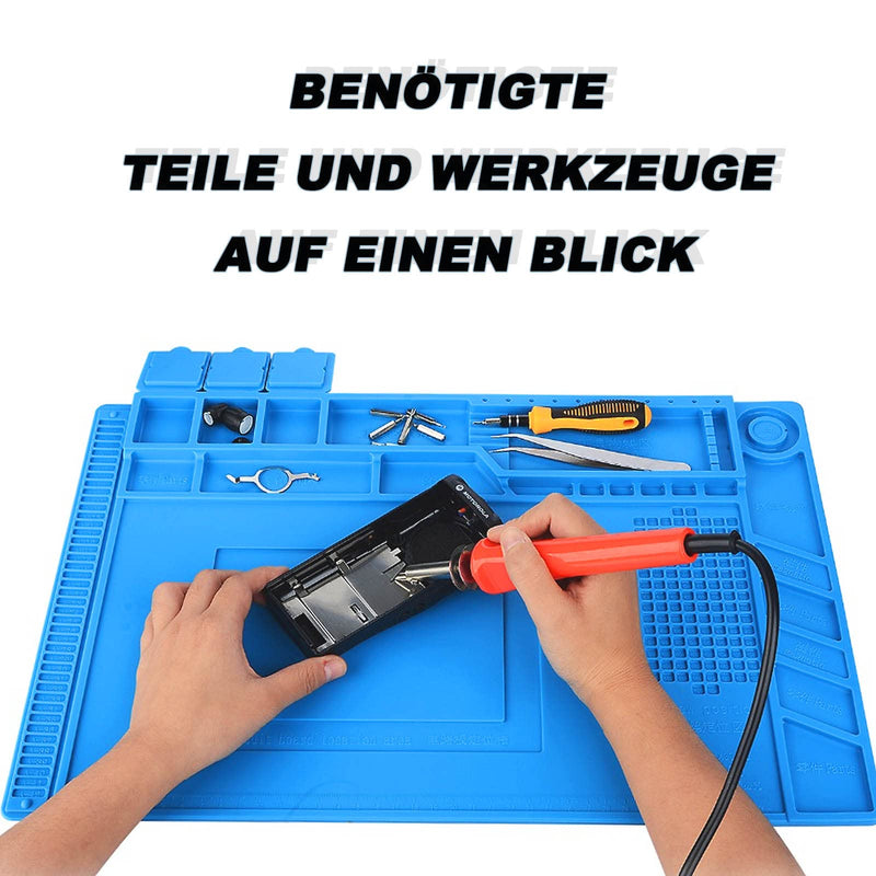 Soldering Mat, 45 x 30 cm Antistatic Repair Mat, Soldering Work Mat with Scale and Screw Position for Soldering, Soldering, Repairing Electronic Components, Circuit Boards 45×30cm