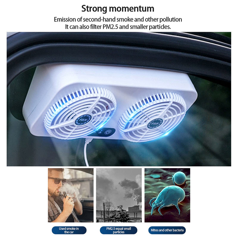 2.4v 5w Usb Charging Air Vent Exhaust Small Window Fan, 3 Levels Adjustable Window Fans with Exhaust Intake Install to Door Glass(equip Motor)