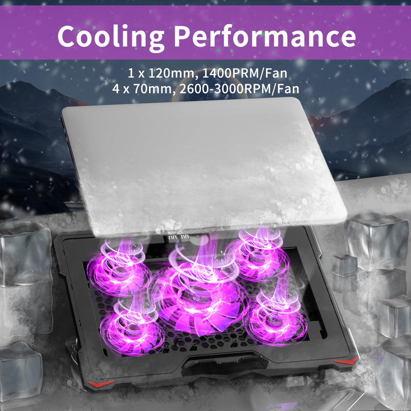 AICHESON S035 Purple Laptop Cooling Pad and Portable Computer Cooler Set