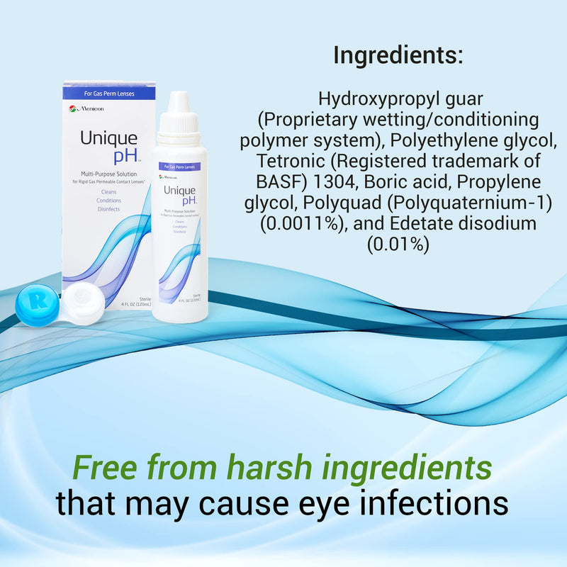 Menicon Unique pH Multi-Purpose Contact Lens Solution With Lens Case (4 Fluid Ounces) 4 Fl Oz (Pack of 1)