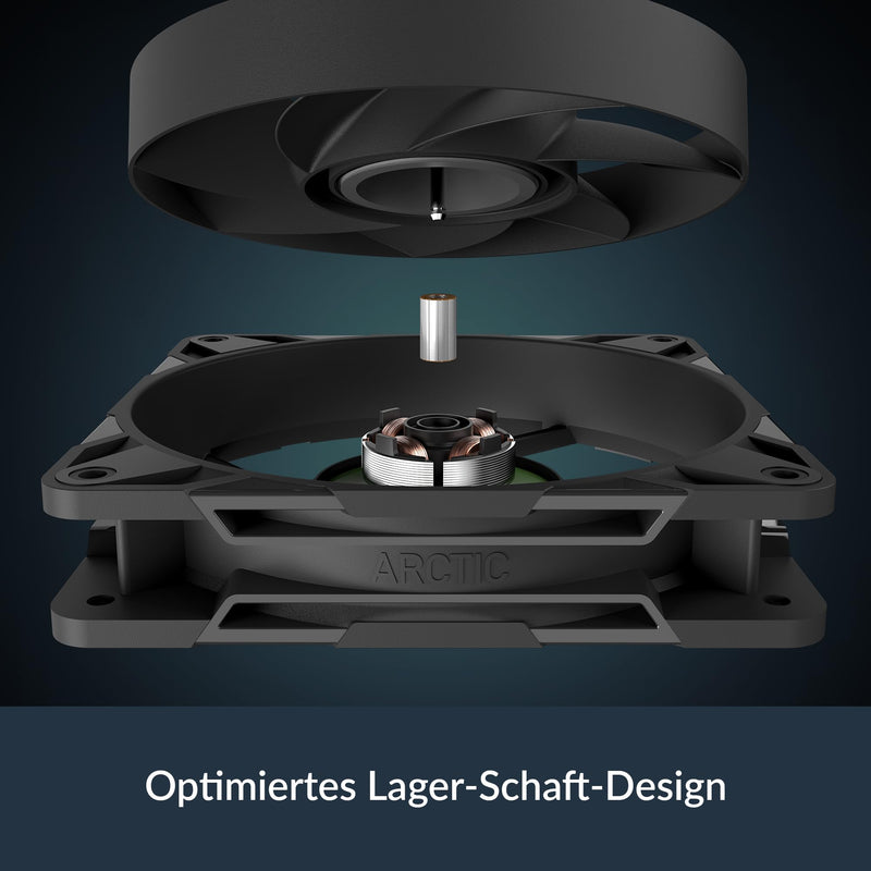ARCTIC P12 Pro PST - Powerful Premium Fan, 120 mm PWM Fan with Y-Cable Splitter, 600-3000 RPM, 0 RPM <5% PWM, Fluid Dynamic Bearing, 4-Pin - Black