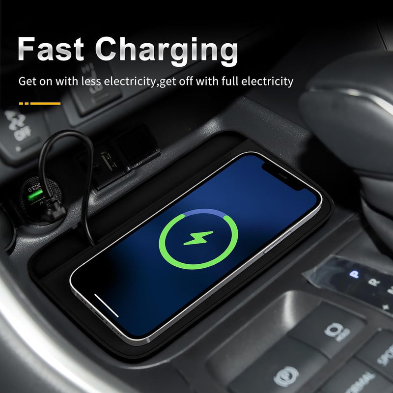 Wireless Car Charger for 2019-2024 Toyota RAV4, 15W Fast Qi Charging Station Pad Mat, Compatible with iPhone and Android, Black