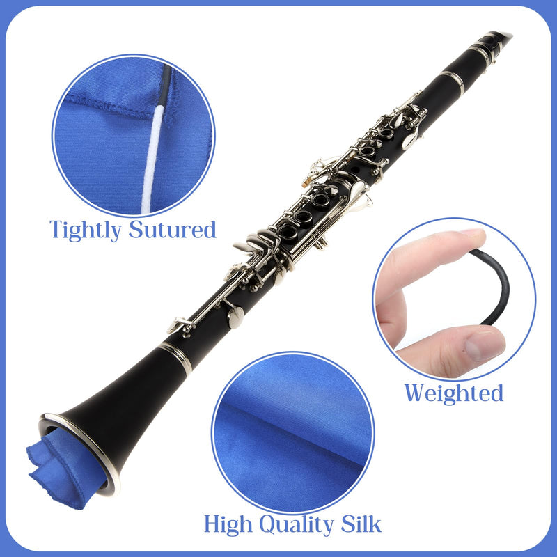 [AUSTRALIA] - Teenyyou 8 Pcs Clarinet Swab Cloth Silk Clarinet Cleaning Kit Swab Cleaning Cloth and Mouthpiece Brush for Piccolo Flute Sax Saxophone Trumpet 