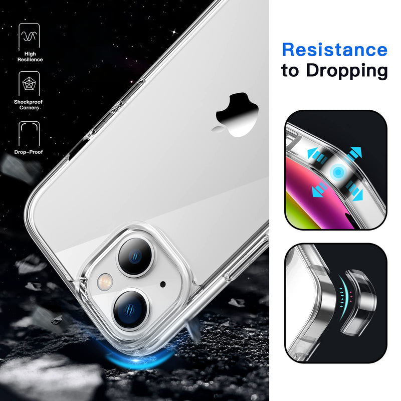 [AUSTRALIA] - JETech Case for iPhone 14 6.1-Inch, Non-Yellowing Shockproof Phone Bumper Cover, Anti-Scratch Clear Back (Clear) 
