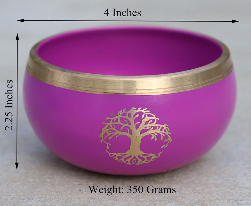 [AUSTRALIA] - Tree Of Life Singing Bowl Complete Set ~ For Meditation, Yoga, Spiritual Healing and Mindfulness (Pink) Pink 