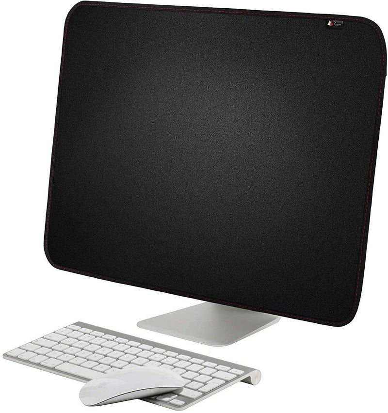 TXEsign PU Leather Protective Screen Dust Cover Sleeve with rear pocket Compatible with IMAC A1224 / A1311 / A1418 (21.5" with pocket, Black PU Leather) 21.5 Inch