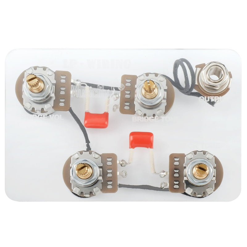 Musiclily Pro LP STD Modern 60s Pre-wired Wring Harness Kit Upgrade for Epiphone LP Style Electric Guitar, Nickel Switch Pre-wired Modern 60s