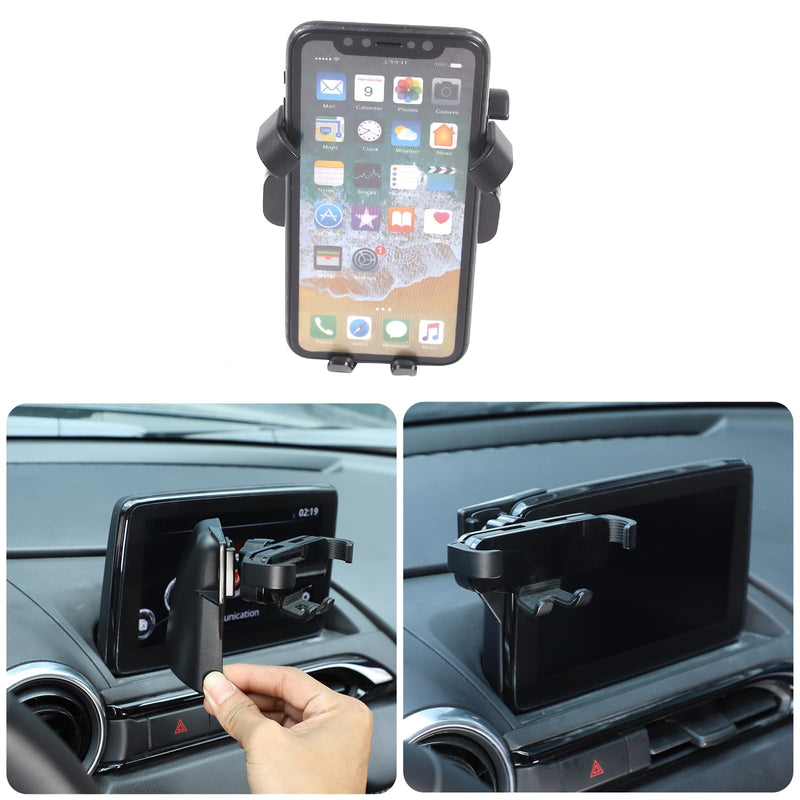 HAPPYHORSE Car Phone Mount Compatible with Mazda MX-5 2016-2023 Central Control Navigation Cell Phone Holder Dash Clip Dash Panel Mobile Phone Bracket Stand Accessories (Style B) style B