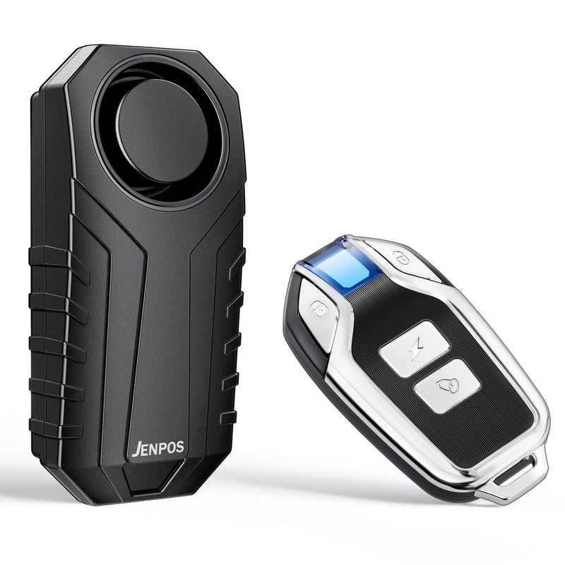 Bike Alarm, 120dB Loud Waterproof Wireless E-Bike Motorcycle Alarm with Remote, Anti-Theft Vibration Motion Sensor Multipurpose Security Alarm System, Ebike Accessories Black