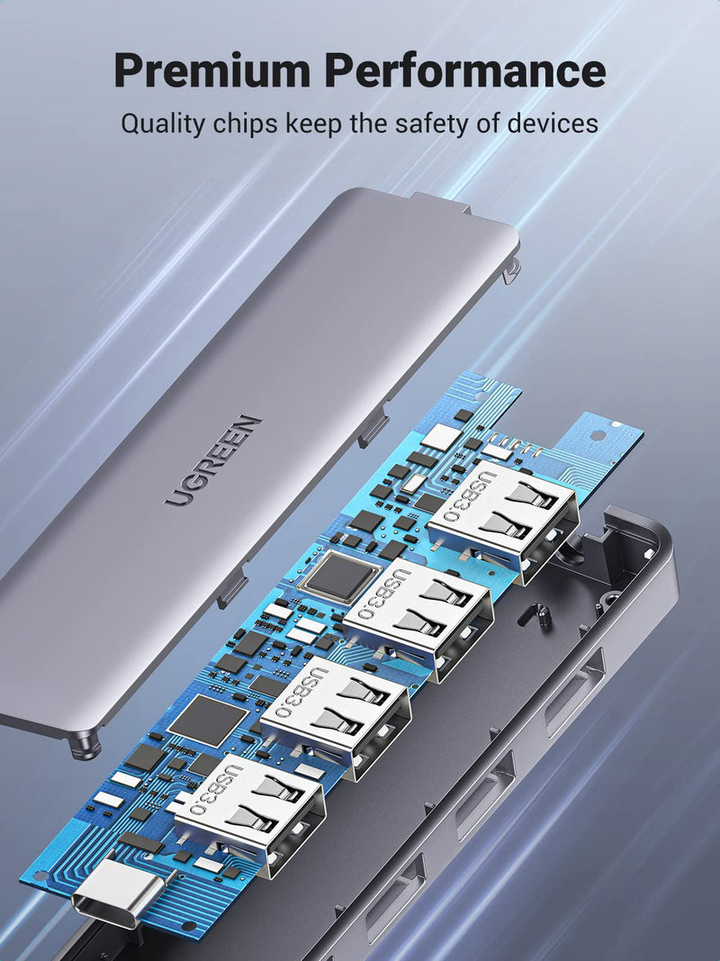 UGREEN USB C Hub 4 Ports USB 3.1 Type C to USB 3.0 Hub Adapter with Micro USB for MacBook Pro, iMac, Samsung Galaxy S21 S20, LG, Google Chromebook Pixelbook, Dell XPS, Oculus Rift S, Lenovo Yoga 720