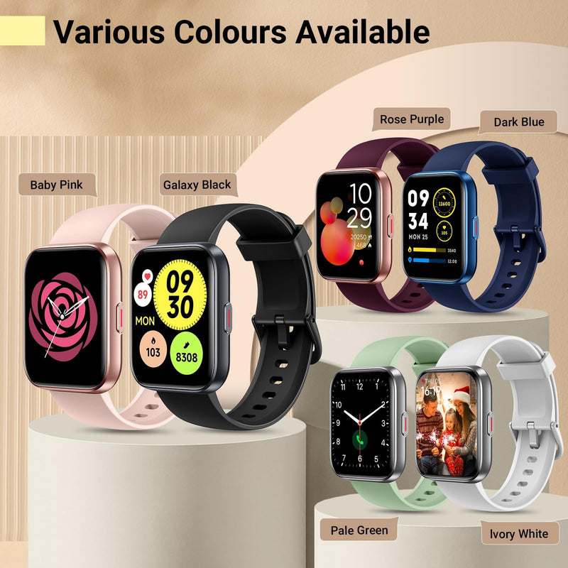 Smart Watches for Women, Smart Watch for Android Phones & iPhone, Fitness Watches for Women with Alexa, Call & Notification Alerts, Tracks Heart Rate/Sleep Smartwatches (Dark Purlple, 1.8 inches) Rose Purple