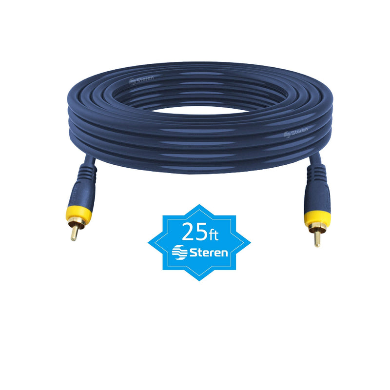 Steren 254-125BL 25-Feet RCA-RCA Plug Python Gold Cable 25 Feet 1-Male to 1-Male