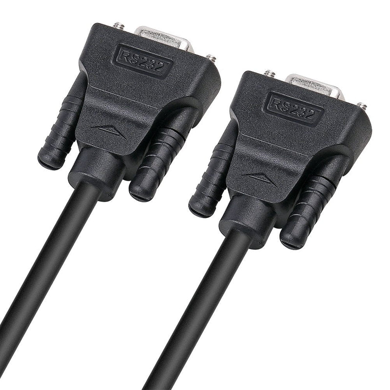 DTECH DB9 RS232 Serial Cable Female to Female Null Modem Cord Full Handshaking 7 Wire Crossover for Data Communication (15 Feet, Black) 15ft