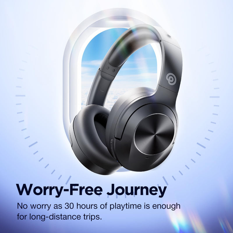 [AUSTRALIA] - Upgrade Pro‑level Hybrid Active Noise Cancelling Headphones with HD Sound, Wireless Bluetooth Headphones Over The Ear Unequaled Comfort, Vivid Deep Bass, for Home Office Travel Birthday Gift, Black 