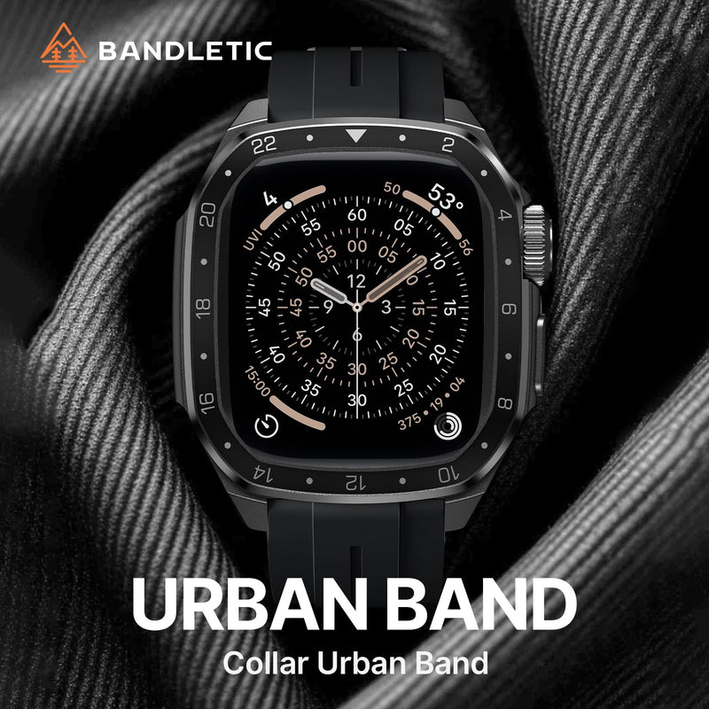 Bandletic Luxury Metal Case with Band Compatible with Apple Watch 46mm | Rugged Military-Grade Protective Bumper Cover with Soft Silicone Strap for iWatch 11 10 46mm Black/Black 46mm(series 11 10)