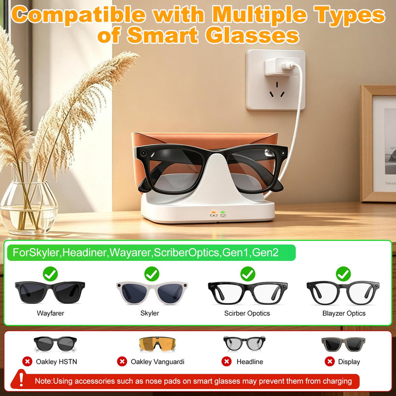2-in-1 Magnetic Charging Dock Compatible with Ray Ban Meta