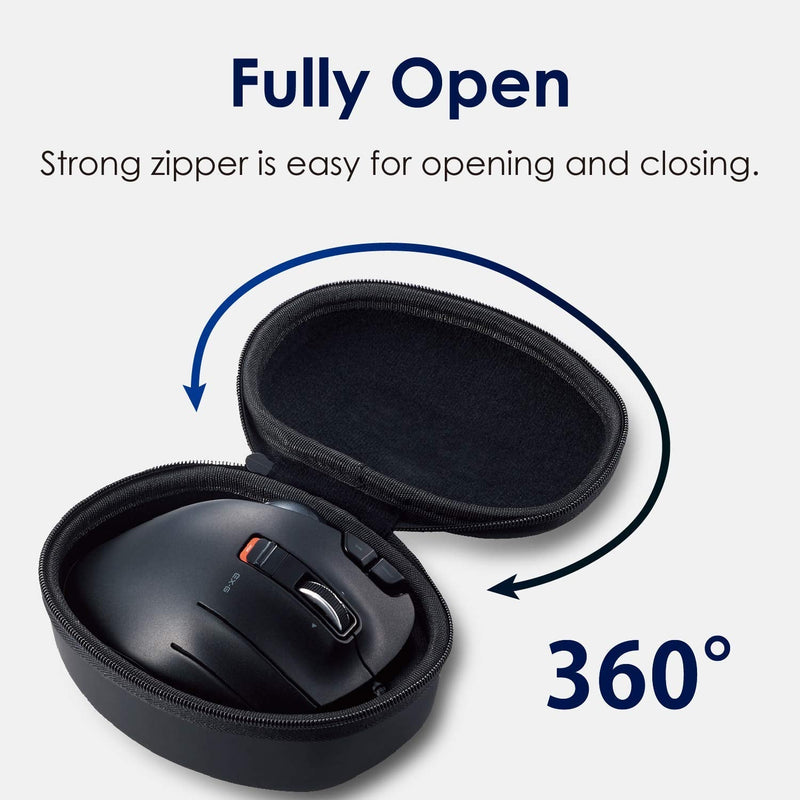 ELECOM Official Hard EVA Travel Protection Storage Case Replacement for M-XT2&3 Series, Wired / Wireless Thumb Control Trackball Mouse, Ergonomic Design, Optical Gaming Sensor - Case Only (BMA-XT2BK)