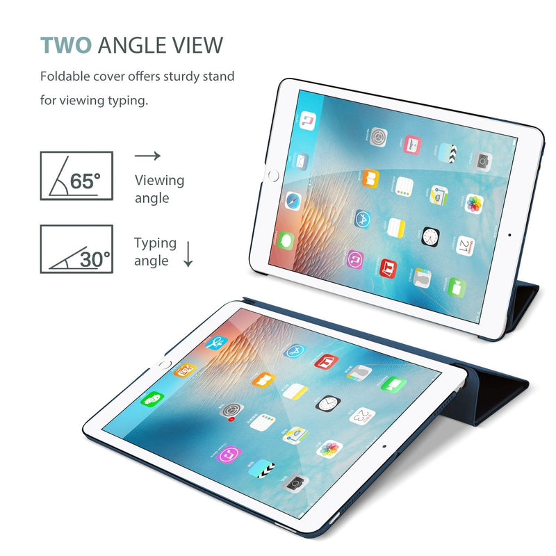 for iPad 9.7 Inch Case iPad 6th/5th Generation Case 2018 2017(Model: A1893 A1954 A1822 A1823), Ultra Slim Lightweight Stand Case with Translucent Frosted Back Smart Cover -Navy Navy