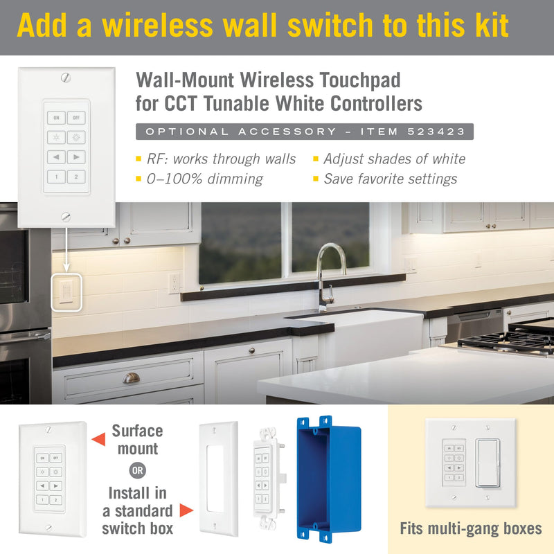 Armacost Lighting 421501 Ribbon Flex Home Tunable White LED Tape Light Kit with Remote, 16 ft 2700K-5000K (Tunable)
