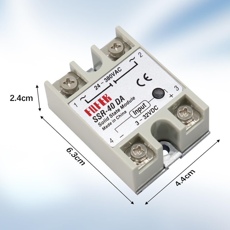SSR-40DA Solid State Relay AYWHP SSR Relay Solid State Relay SSR 40DA Single-Phase Solid State Relay Input 3-32V DC Output 24-380V AC