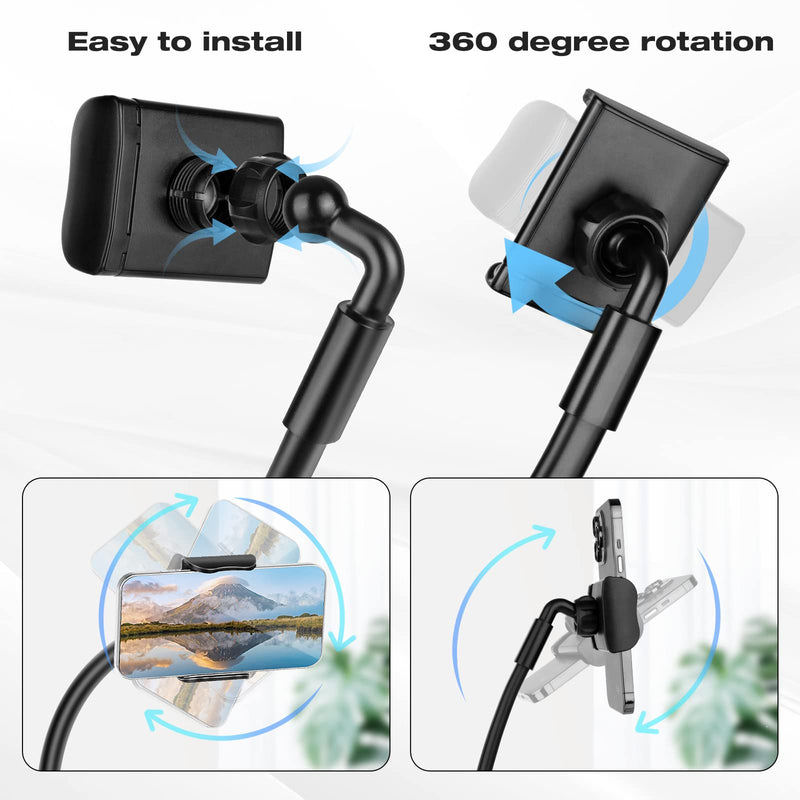 [AUSTRALIA] - Cell Phone Stand, Neck Cell Phone Holder, Hand Free Flexible Gooseneck Phone Holder for Bed, Neck Phone Holder POV/Vlog Selfie Mount, Universal Multi-Functional Phone Stand for 4.7''-6.7'' Phone 