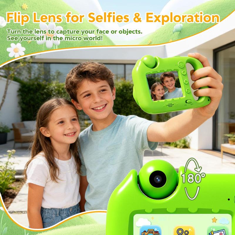 [AUSTRALIA] - Microscope for Kids, 1000X Handheld Digital Microscope with 2.4" IPS Screen, USB-C Rechargeable, Photos & Videos, Built-in Games & Songs, 32GB Card, Kids Microscope Gift for Boys Girls Ages 5-12 