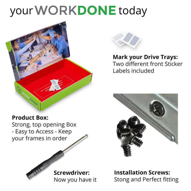 WORKDONE 3.5 inch Hard Drive Caddy Tray Compatible for Dell PowerEdge Servers - SAS SATA HDD Adapter Sled - Handle Busy Schedule - Easy Setup with Detailed Manual - Your Saved Time is Priceless