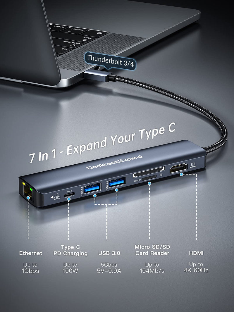1pcs 7-in-1 USB C HUB + 1pcs 5-in-1 USB C HUB