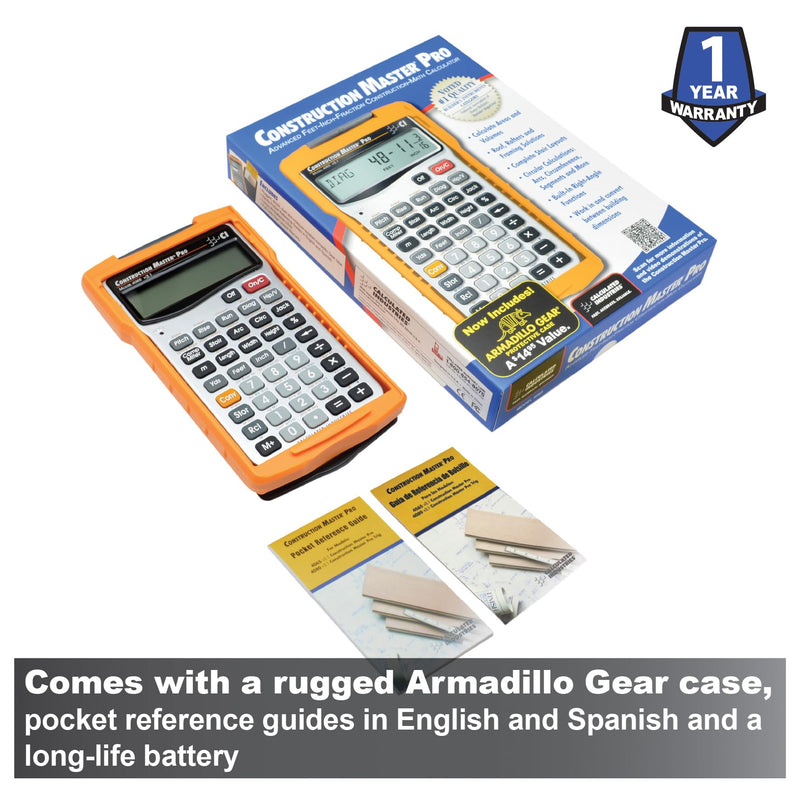 Calculated Industries 4065 Construction Master Pro Advanced Construction Math Feet-inch-Fraction Calculator for Contractors, Estimators, Builders, Framers, Remodelers, Renovators and Carpenters | Advanced Construction Math, Feet-Inch-Fractions, For Con...