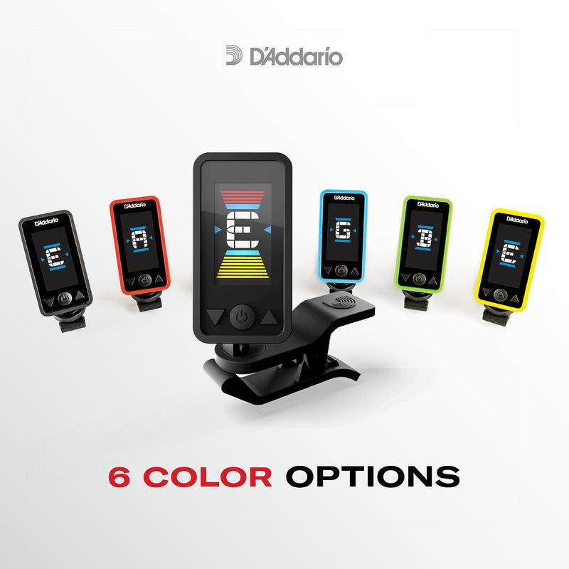 D'Addario Eclipse Guitar Tuner Clip On, PW-CT-17BK, Black Battery