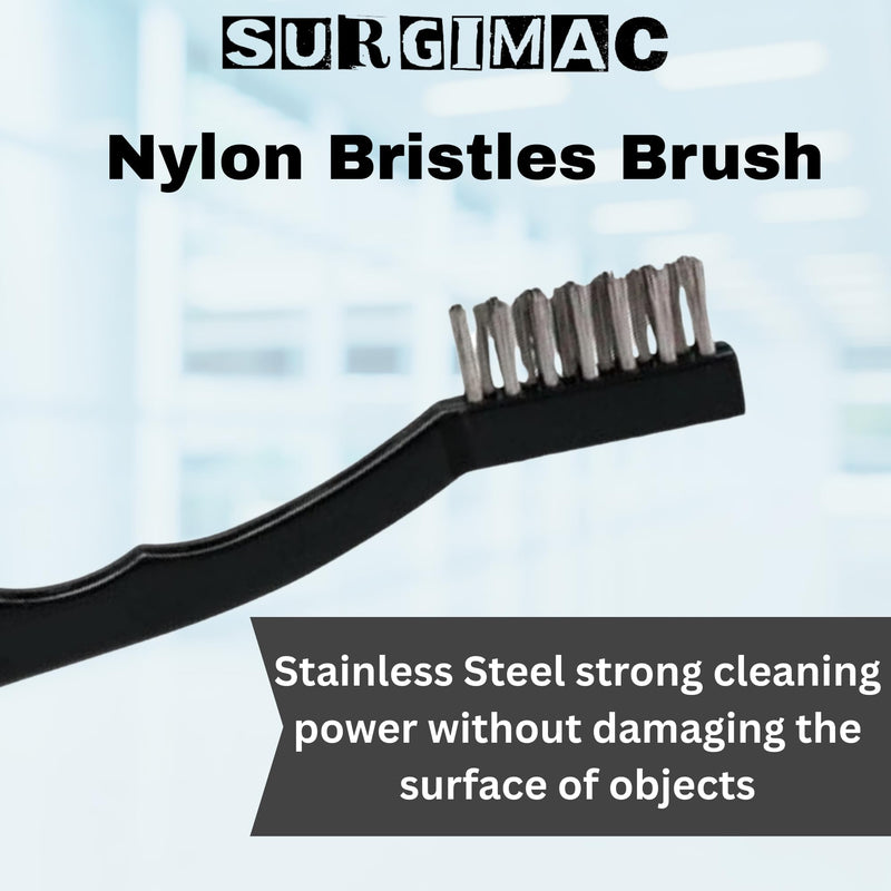 [AUSTRALIA] - SurgiMac Instrument Cleaning Brush with Stainless Steel Bristles, Reusable Multi-Purpose Cleaning Tool for Tough Surfaces & Small Parts, 3-Pack 