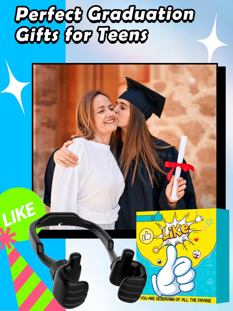 Graduation Gifts for Her Him 2024 College High School Masters Degree Thumbs up Lazy Phone Stand Holder Funny Gadgets Teens Boys Girls Kids Dad Father Mother Husband Wife Adults Men Who Have Everything Black