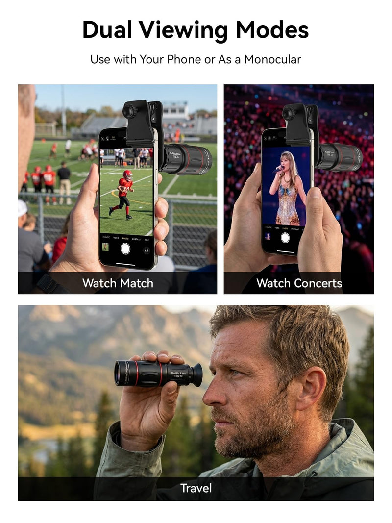 Evil eye 18X Telephoto Lens, Hight Power Telephoto Phone Lens with Tripod, Mobile Cell Lens Attachment for Android & iPhone, Samsung and Most Smartphone
