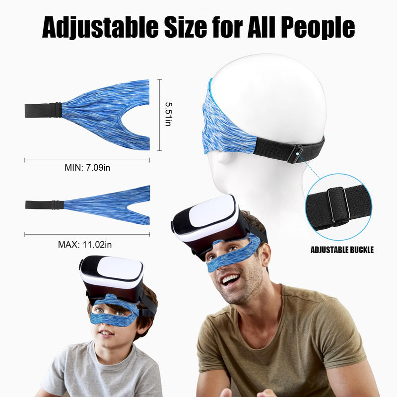 SAYAFAN VR Eye Mask, Adjustable Breathable VR Sweat Band for Meta/Oculus Quest 2/3, HTC Vive, PS, Gear, VR Workouts (3PCS) Colourful