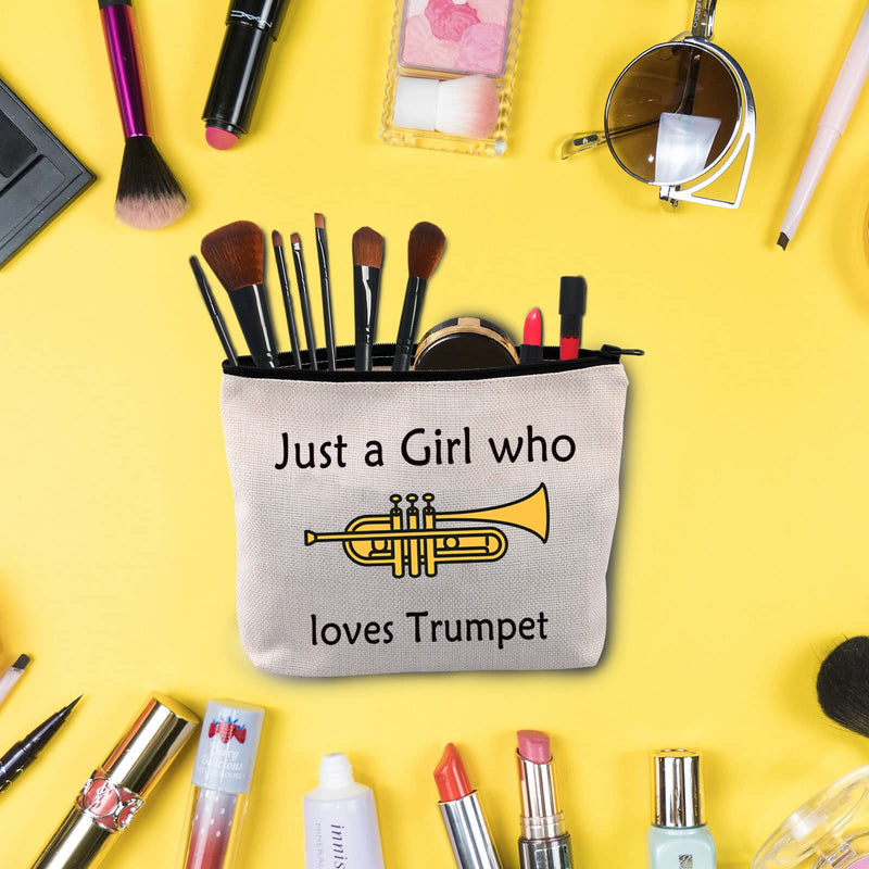 BLUPARK Trumpeter Gift Trumpet Girl Cosmetic Bag Just a Girl Who Loves Trumpet Cornet Gift for Trumpet Lover (Girl who loves Trumpet)