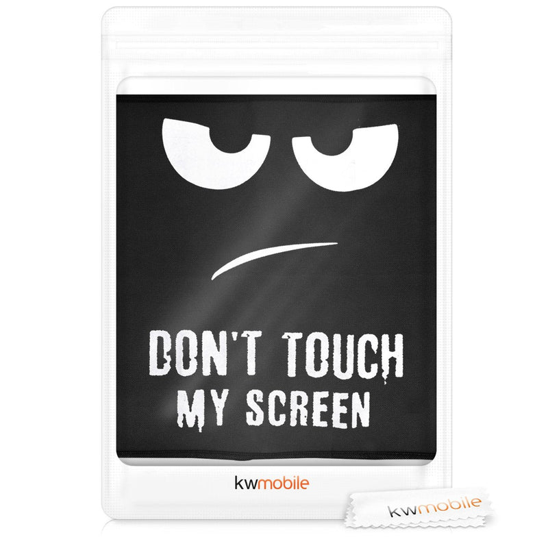 kwmobile Computer Monitor Cover Compatible with 31-32" Monitor - Don't Touch My Screen White/Black Don't Touch My Screen 02-01