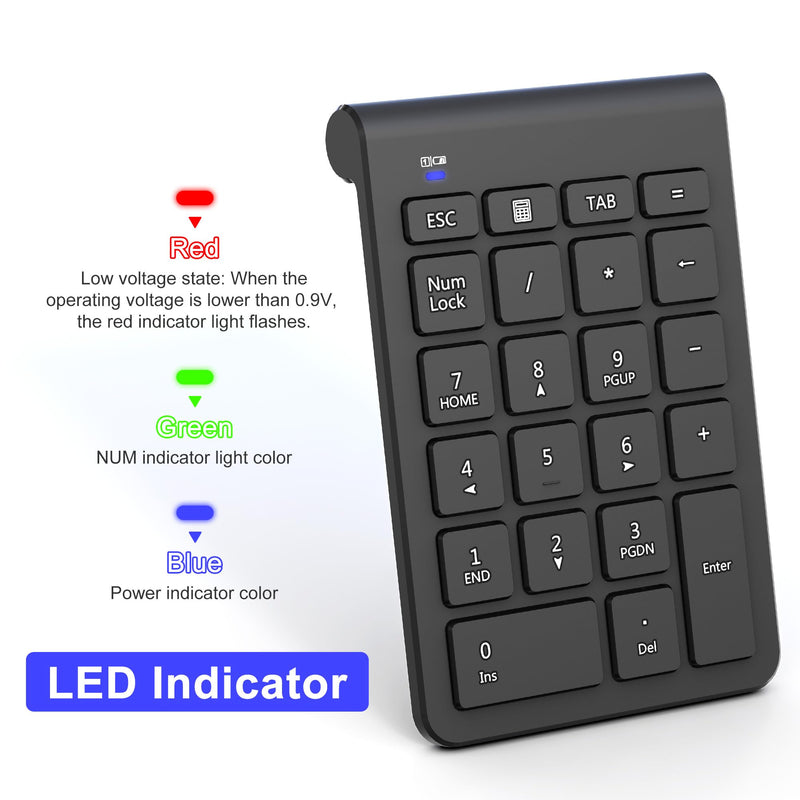 Wireless Mouse and Number Pad Combo - 22 Key USB Keypad and 3 Adjustable DPI Silent Mouse, 2.4GHz Ultra Slim & Portable Numeric Keypad and Mouse Set for Laptop, PC, Desktop, Notebook, One USB Receiver