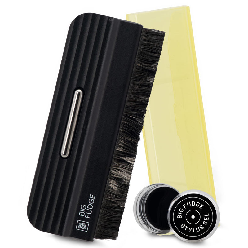 Big Fudge Vinyl Record Cleaning Kit - No Scratch Vinyl Record Brush & Stylus Gel LP Cleaner - Anti-Static Album Cleaning Brush for Record Player and Needles