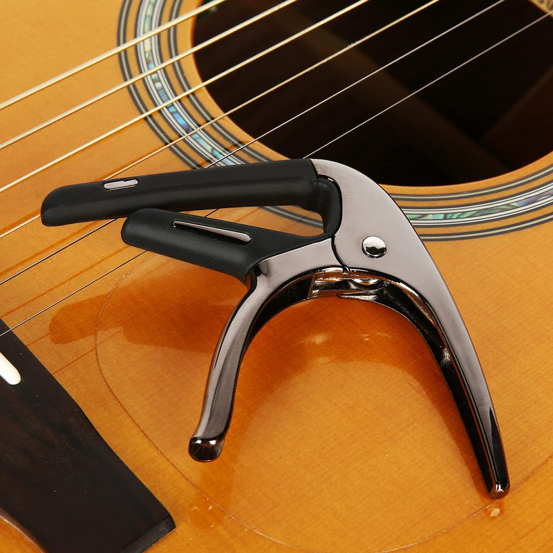 [AUSTRALIA] - Capos for Acoustic Guitars, Electric Guitars and Ukulele, Superior Zinc Alloy and Silicone Made Black 