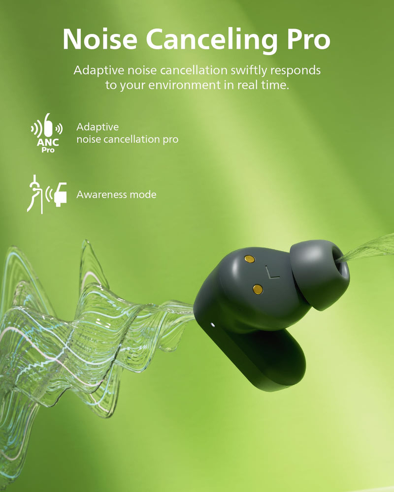 Philips TAT3519 Wireless Earbuds,True Wireless Headphones with Noise Canceling Pro,Dynamic Bass,Clear Call,24 H Battery Life,Fast Charging,Bluetooth 5.3,IPX4,App/Touch Control,Black With tips T3519|Durable playtime